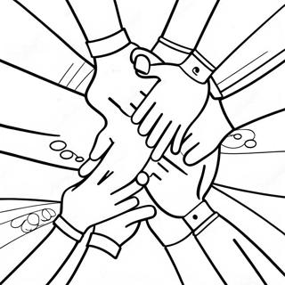 Diverse Friends Holding Hands Equality Coloring Page 57433-46253