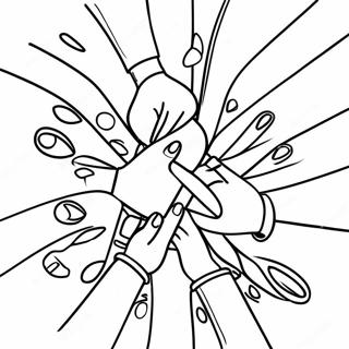 Diverse Friends Holding Hands Equality Coloring Page 57433-46255