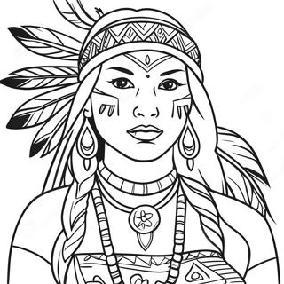 Native American Woman For Adults Coloring Pages