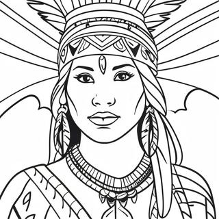 Native American Woman In Traditional Dress Coloring Page 57452-46271