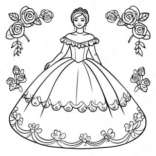 Traditional Quinceanera Celebration Coloring Page 57563-46362