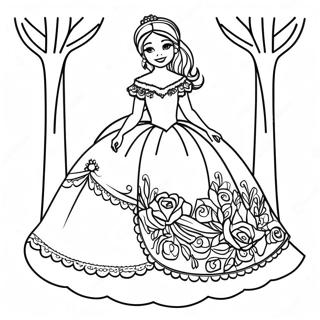 Traditional Quinceanera Celebration Coloring Page 57563-46364