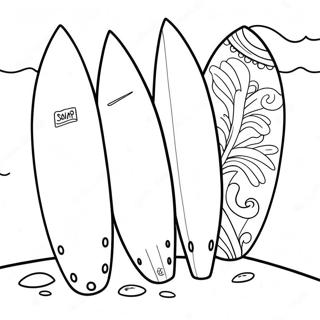 Colorful Surfboards On The Beach Coloring Page 57593-46381