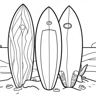 Colorful Surfboards On The Beach Coloring Page 57593-46382