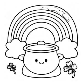 Colorful Rainbow Over A Pot Of Gold Coloring Page 57653-46434