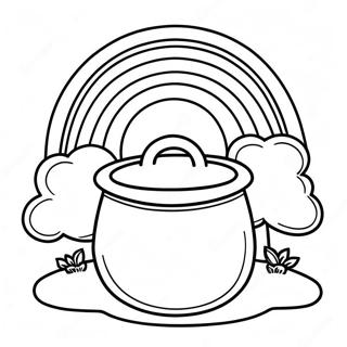 Colorful Rainbow Over A Pot Of Gold Coloring Page 57653-46435