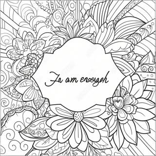 I Am Enough Inspirational Quotes Coloring Page 57683-46457