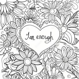 I Am Enough Inspirational Quotes Coloring Page 57683-46458