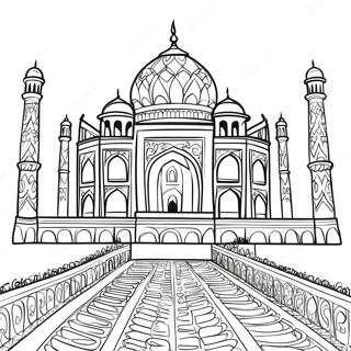 Taj Mahal Intricate Design Coloring Page 57702-46470