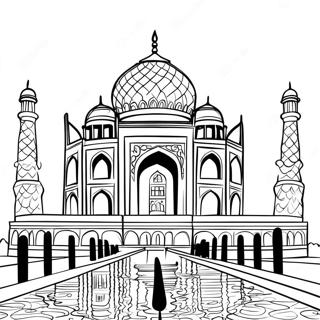 Taj Mahal Intricate Design Coloring Page 57702-46471