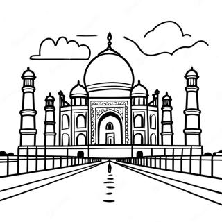 Taj Mahal At Sunset Coloring Page 57703-46476