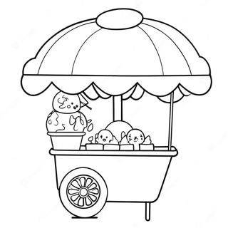 Colorful Cotton Candy Stand Coloring Page 57713-46483