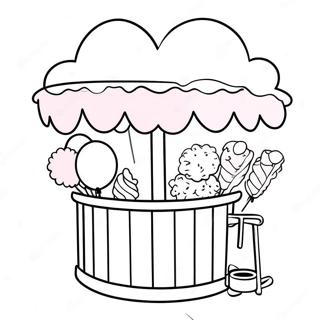 Colorful Cotton Candy Stand Coloring Page 57713-46484