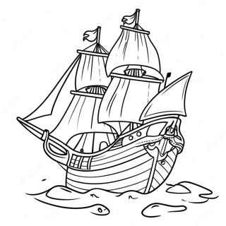 Pirate Ship Coloring Pages