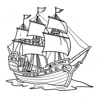 Pirate Ship Coloring Page 5771-4766