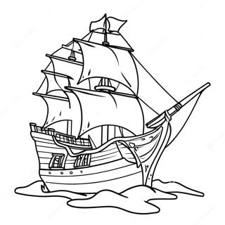 Pirate Ship Coloring Page 5771-4767