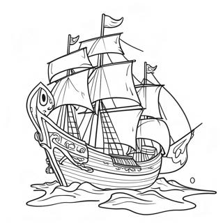 Pirate Ship Coloring Page 5771-4768