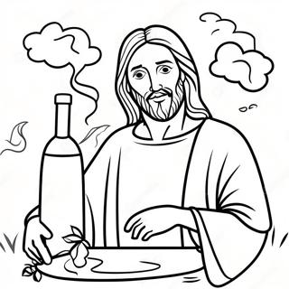 Jesus Turns Water Into Wine Miracle Coloring Page 57732-46494