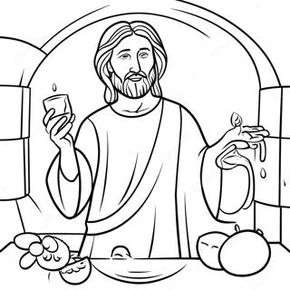 Jesus Turns Water Into Wine Miracle Coloring Page 57732-46495