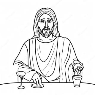 Colorful Jesus Turns Water Into Wine Scene Coloring Page 57733-46498