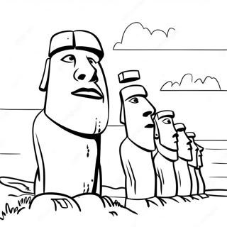 Easter Island Moai Statues Coloring Page 57742-46502