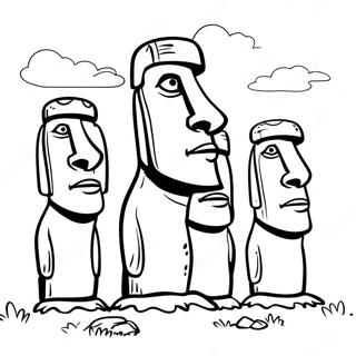 Easter Island Moai Statues Coloring Page 57742-46503