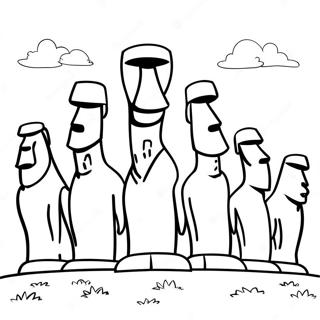 Easter Island Moai Statues Coloring Page 57742-46504