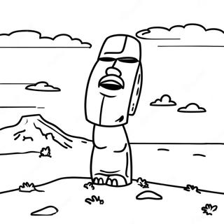 Easter Island Sunset Coloring Page 57743-46505