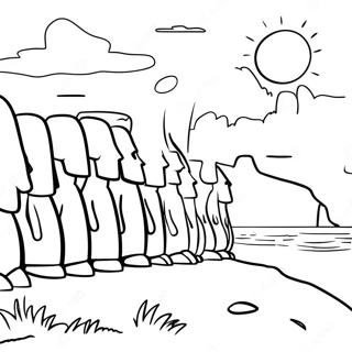 Easter Island Sunset Coloring Page 57743-46506