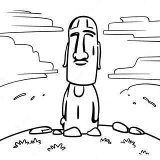 Easter Island Sunset Coloring Page 57743-46507