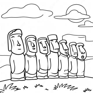 Easter Island Sunset Coloring Page 57743-46508