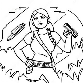 Epic Renegade Raider Battle Coloring Page 57783-46538