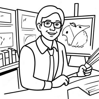 Creative Teacher In Classroom Coloring Page 57793-46543