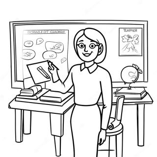 Creative Teacher In Classroom Coloring Page 57793-46544