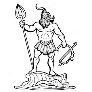 Majestic Poseidon With Trident Coloring Page 57803-46551