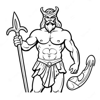 Majestic Poseidon With Trident Coloring Page 57803-46552