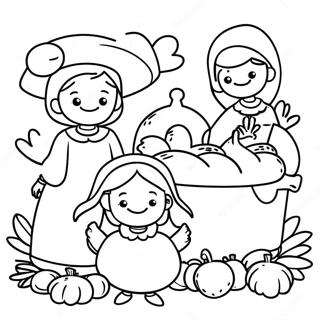 Religious Children S Church Thanksgiving Coloring Page 5781-4779