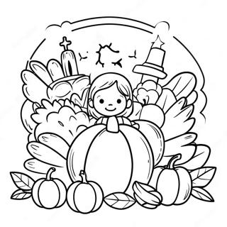 Religious Children S Church Thanksgiving Coloring Page 5781-4780