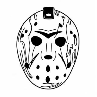 Jason Mask With Blood Splatter Coloring Page 57823-46569