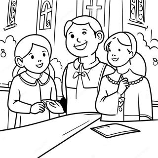 Thankful Children At Church Coloring Page 5782-4781