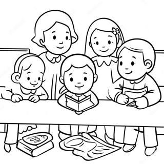 Thankful Children At Church Coloring Page 5782-4782