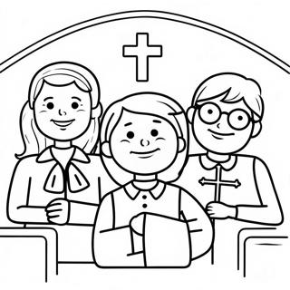 Thankful Children At Church Coloring Page 5782-4784