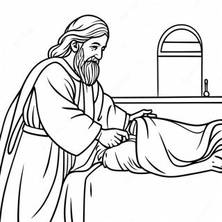 Jairus Daughter Healing Scene Coloring Page 57832-46575