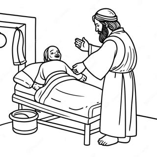 Jairus Daughter Healing Scene Coloring Page 57832-46576