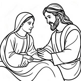 Jairus Daughter With Jesus Coloring Page 57833-46579