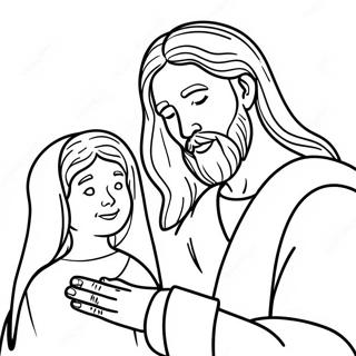 Jairus Daughter With Jesus Coloring Page 57833-46580