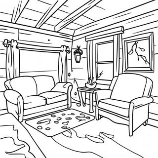 Log Cabin For Adults Coloring Pages