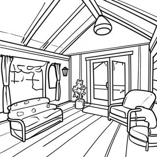 Log Cabin Cozy Interior Coloring Page 57842-46584