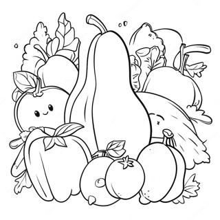 Healthy Fruits And Vegetables Coloring Page 57913-46639