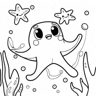 Cute Starfish Underwater Coloring Page 5792-4789